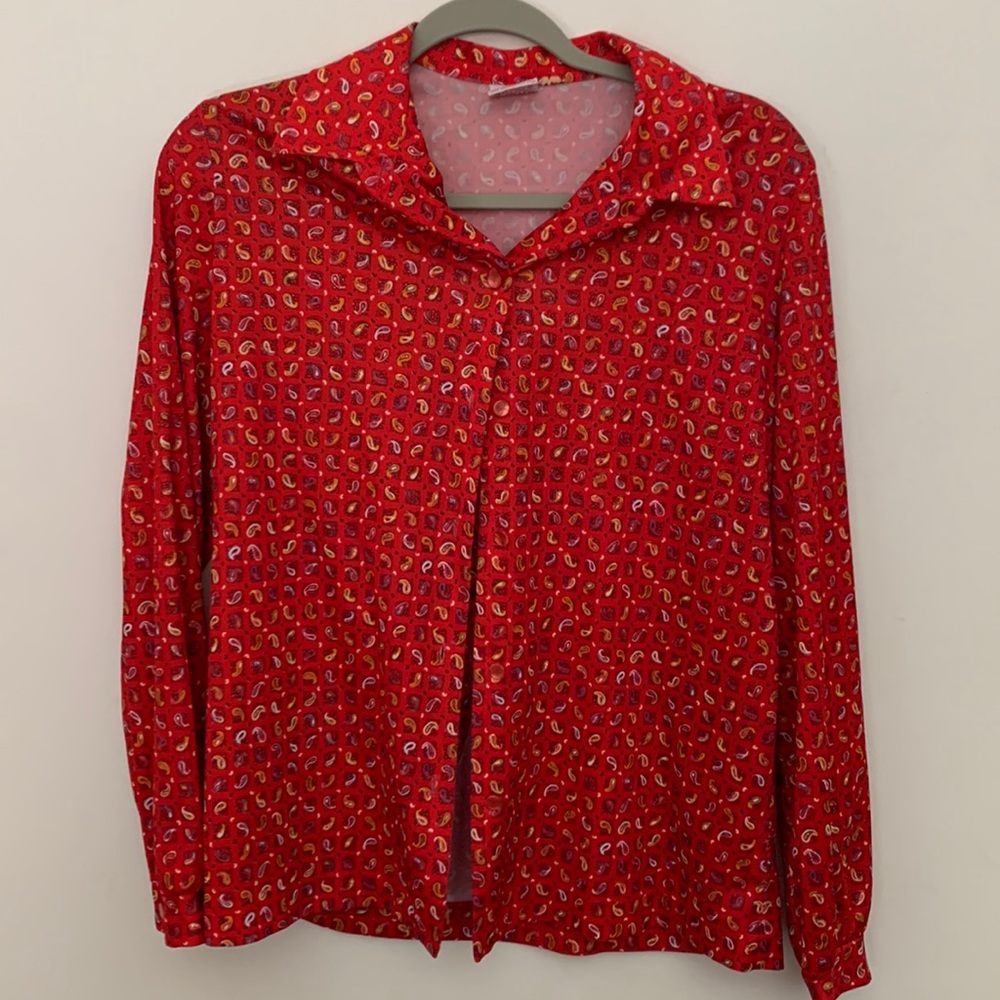 Paisley red button up